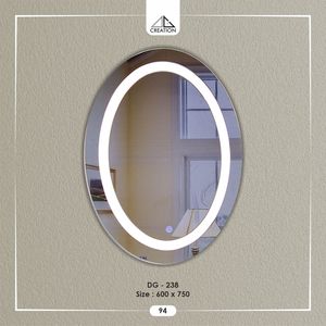 Eleve el estilo de su espacio con un moderno espejo LED de doble color con atenuador, de un solo toque, montado en la pared, sin marco, con diseño decorativo artístico. - Product Image 4