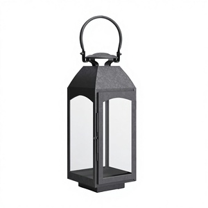 Classic Selling Eco-Friendly Premium Portable Centerpiece Metal &Glass <b>Lantern</b> With Matt <b>Black</b> Finish Candle <b>Lantern</b> for Outdoor - Product Image 2