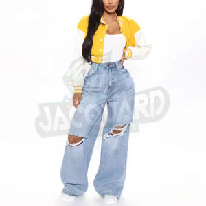 Chaqueta Varsity Corta con Cuello Alto para Mujer, Diseño Nuevo, Estilo Béisbol, Manga Larga, Moda Urbana - Product Image 6