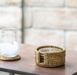 Sous-verres en rotin BOHO de qualité supérieure, tissés à la main, style bohème, antidérapants, pour la décoration de table - Product Image 1