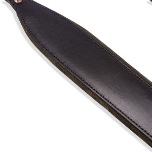 Correa de caza de cuero curtido vegetal, cómoda, con base de gamuza verde oliva, extremos de lazo asegurados con tornillo Chicago, acolchado de espuma, duradera - Product Image 4
