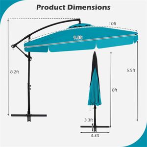 Sombrilla Cantilever Turquesa de 10 Pies para Patio, Elegante Refugio para Exteriores - Product Image 2