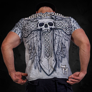 เสื้อยืดผู้ชายผ้าฝ้าย 100% พิมพ์ลาย DTF หนัก 300 GSM สำหรับแฟชั่นฤดูหนาว เสื้อยืดผู้ชาย - Product Image 6