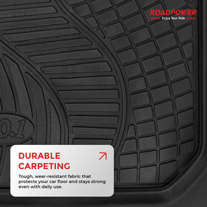 Roadpower (RP-RBR-1515) Tapis de sol de voiture universels toutes saisons en caoutchouc robuste avec motif à rainures profondes et faciles à nettoyer - Product Image 3