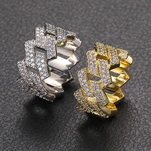 Chaîne cubaine de luxe en argent 925 plaqué or rose 18 carats avec diamants glacés, large, style hip-hop, bijoux unisexes tendance - Product Image 4