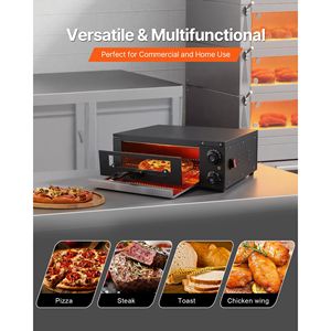 Horno Eléctrico de Convección para Pizza de 12 Pulgadas, Rango de Temperatura de 77-572F, 1450W, Horno para Pizza de Interior con Temporizador - Product Image 6