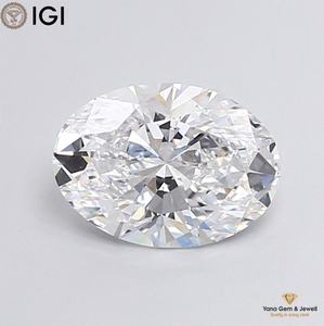 Diamante Cultivado en Laboratorio CVD con Certificación IGI, Color E, Claridad VVS1, Corte Ovalado de 2.50 Quilates, Ideal para Joyería Personalizada - Product Image 1