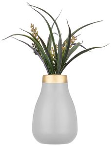 Vase à fleurs gris, design élégant et décoratif, résistant, couleur gris mat avec revêtement en poudre, disponible pour le bureau et le balcon - Product Image 5