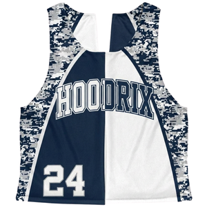 OEM Lacrosse Pinnies Personalized Reversible Practice Vest Athletic Team Black White Yellow Sublimated Tank <b>Top</b> Player Name Dot - Product Image 3