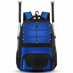 Sac à dos de baseball en nylon marron et gris avec poches latérales pour batte, capacité 30-40L - Product Image 4