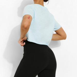 T-shirts pour femmes en coton de qualité supérieure, respirants, à manches courtes, col rond, coupe ample élégante, vêtements décontractés d'été au toucher doux - Product Image 6