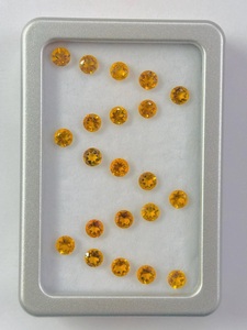 พลอยซิทรินทรงกลมเจียระไนขนาด 4 มม. สีเหลืองสำหรับทำเครื่องประดับและขายส่ง - Product Image 2
