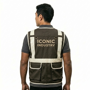 Gilet de sécurité pour homme en polyester respirant, imperméable, à séchage rapide, réfléchissant et haute visibilité, avec poches multifonctionnelles, vêtements de travail - Product Image 2