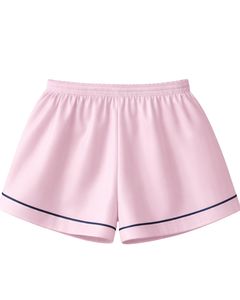 Ensemble pyjama en satin rose clair et bleu marine pour femme, vêtements de nuit en soie, caraco à bretelles spaghetti et short, vêtements de nuit doux et luxueux, tenue de détente estivale - Product Image 5