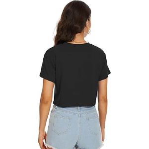 Camiseta Corta a Cuadros Vintage para Mujer, Diseño Personalizado OEM, Corte Holgado, Manga Corta, con Botones, Lentejuelas y Parches Bordados - Product Image 2