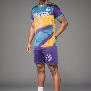 Fabricación de fábrica OEM profesional sublimación impresión voleibol uniforme cuello en V sin mangas hombres uniformes de voleibol - Product Image 4