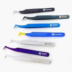 Pinzas de pestañas de nano fibra de acero inoxidable en forma de L de calidad profesional Kounain, pinzas de Plasma de 90 grados hechas a mano de 11,5 cm - Product Image 6