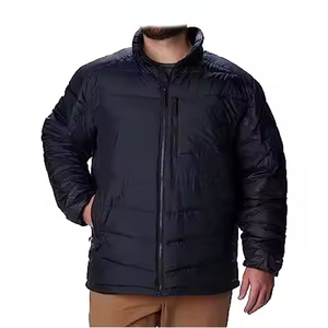 Blouson matelassé gris clair pour homme, col montant, rembourrage en polyester, coupe-vent, fermeture éclair, vêtement d'extérieur décontracté pour l'hiver, coupe ajustée - Product Image 6