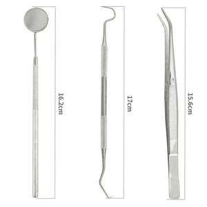 3PCS Stainless Steel Cleaners Dental Instrument Hygiene Tooth Mouth Mirror <b>Probe</b> Scraper Tweeze Dental Tools By Grip Surgical - Product Image 6
