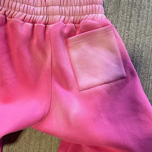 Fabricant d'écusson personnalisé pour hommes, broderie à l'acide, jogging, pantalon de survêtement ample en coton, éponge lourde, rose - Product Image 5