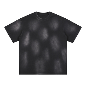 T-shirt en coton tie-dye surdimensionné pour homme, manches courtes, style décontracté, tissu tricoté respirant, style été - Product Image 1