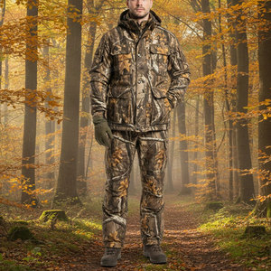 Combinaison de chasse d'hiver pour homme, style populaire, tissu respirant uni, haute qualité, confortable, personnalisable pour la vente en ligne - Product Image 4