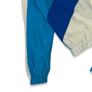 Survêtement unisexe coupe-vent en polyester et coton avec logo et blocs de couleur personnalisés, veste à capuche et pantalon à cordon de serrage, style streetwear décontracté - Product Image 6