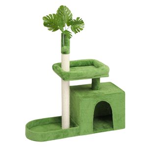36in Cozy <b>Cat</b> Condo Multi-Level <b>Cat</b> Tower Padded Beds Dangling Ball <b>Cat</b> <b>Scratching</b> Post 36in <b>Cat</b> <b>Tree</b> Leaves All One Carton - Product Image 2