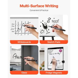 Marcatori cancellabili a secco da 36 conteggi neri e pennarelli con punte a scalpello bianco a basso odore - Product Image 5