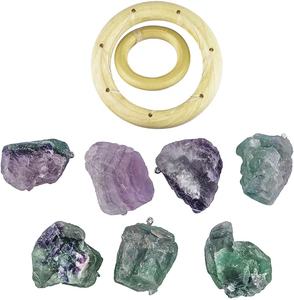 Carillón de viento de piedras naturales, piedras curativas de reiki, multi fluorita, decoración del hogar, carillón de viento - Product Image 2