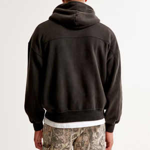 Sudadera con Capucha Negra para Hombre, Sudadera con Letras Bordadas, Sudadera Informal con Capucha, Manga Larga, Talla Grande, Mezcla de Algodón, Estilo Urbano - Product Image 4