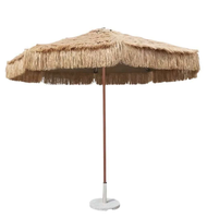 Couleur naturelle personnalisée PP paille herbe Tiki Hula soleil Parasols de plage paume extérieur toit de chaume Hawaii pour l'utilisation du parc