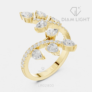 Bague de fiançailles et de mariage pour femme, cadeau de bijoux, certifiée IGI, ensemble de bagues en diamant de laboratoire taille poire 1,80 carat, or blanc 14 carats - Product Image 6