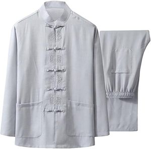 Conjunto de Uniforme de Tai Chi de la Mejor Calidad, Traje Tradicional de Tang Kungfu para Entrenamiento y Meditación de Artes Marciales Wing Chun Shaolin Wushu - Product Image 2