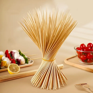 Brochetas de Bambú, Palitos de Madera Natural Reutilizables para Barbacoa, Utensilios de Cocina para Asar y Fiestas - Product Image 1