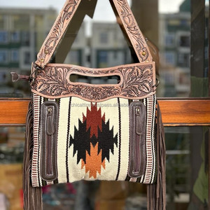 New Hand Tooled Fringe Handbag Jacquard Multi Color Sling Bohemian Aztec Fabric <b>Designer</b> <b>Bag</b> Stylish Hot Selling <b>Bag</b> for Women's - Product Image 2