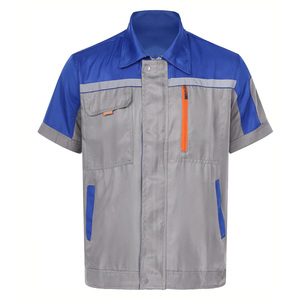 Chemises de travail robustes pour hommes, uniformes industriels personnalisables avec logo, hauts respirants en coton, vêtements utilitaires pour personnel de bureau, fourniture OEM - Product Image 1