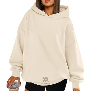 Sudadera con Capucha Extra Grande para Mujer, Tejido de Algodón, con Bolsillo Delantero, Corte Holgado, Informal - Product Image 1