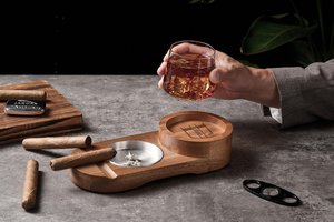 Cenicero de Escritorio Rectangular de Madera Natural Estilo Americano, Ideal para Mesa, Decoración del Hogar, Regalo, Artículo Económico - Product Image 5