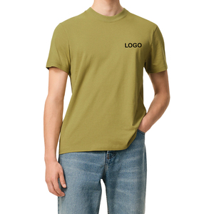 T-shirts en coton pour hommes, logo personnalisé, broderie minimaliste, streetwear, jersey premium, tee-shirt personnalisé OEM, haut pour hommes - Product Image 1