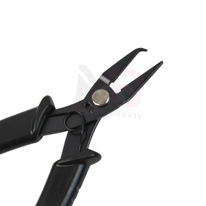 Surgical Grade Stainless Steel <b>Plain</b> Hair Extension Pliers Metal Flat Corner Curved Tips for Install and Remove <b>Tools</b> - Product Image 2