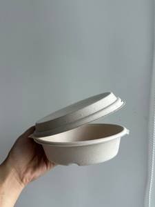 Nouvelles coupelles jetables écologiques avec couvercle pour l'emballage de repas sains, 375 ml, pour curry, riz et nouilles. - Product Image 3