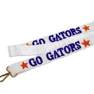 Sangle de sac rectangulaire en coton perlé Go Gators, style sport, faite à la main, accessoire de sac élégant, personnalisable - Product Image 1