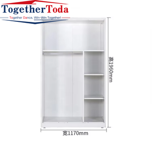 <span class=keywords><strong>Armadio</strong></span> Guardaroba in Metallo Personalizzabile con Due <span class=keywords><strong>Ante</strong></span> Scorrevoli, Grande Capacità di Stoccaggio <span class=keywords><strong>per</strong></span> Camera da Letto - Product Image 2