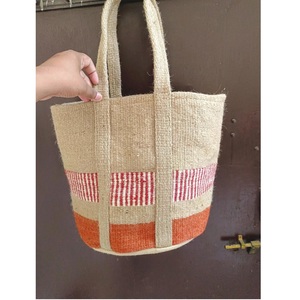 High Quality Eco Friendly Geometric Pattern Jute Tote <b>Bag</b> Durable Shopping <b>Bag</b> for Grocery Use Available at Export Price - Product Image 1