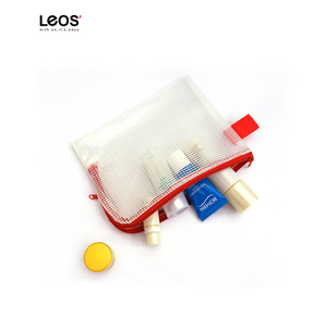 Assorted Color Waterproof Zipper Lock L Shape PVC Mesh <b>Bags</b> with Handle Strap - Product Image 5