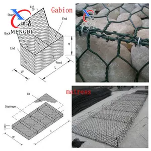 कम कीमतों बुना तार जाल पत्थर बनाए रखने की दीवार हेक्सागोनल Gabion बॉक्स Gabion तार टोकरी