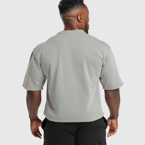T-shirts pour hommes de style hip-hop surdimensionnés et tendance, taille plus, épaules tombantes, col rond, manches courtes, 100% coton - Product Image 5