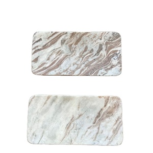 Ensemble de plateaux rectangulaires en marbre de qualité supérieure, plateau de service en pierre, décoration de table moderne, plateau organisateur élégant, fabrication artisanale, qualité export. - Product Image 1
