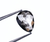 Diamant naturel en vrac, forme poire, 1,00 carat, noir, taille fantaisie, excellente qualité, percé au laser, certifié par un tiers, pour bijoux - Vente chaude